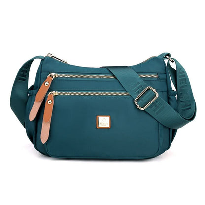 Lightweight Nylon Crossbody Shoulder Bag with Multi Pocket Storage