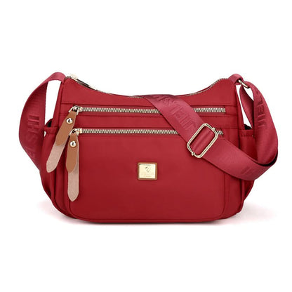 Lightweight Nylon Crossbody Shoulder Bag with Multi Pocket Storage