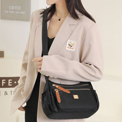 Lightweight Nylon Crossbody Shoulder Bag with Multi Pocket Storage