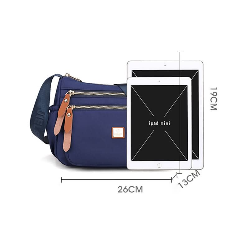 Lightweight Nylon Crossbody Shoulder Bag with Multi Pocket Storage