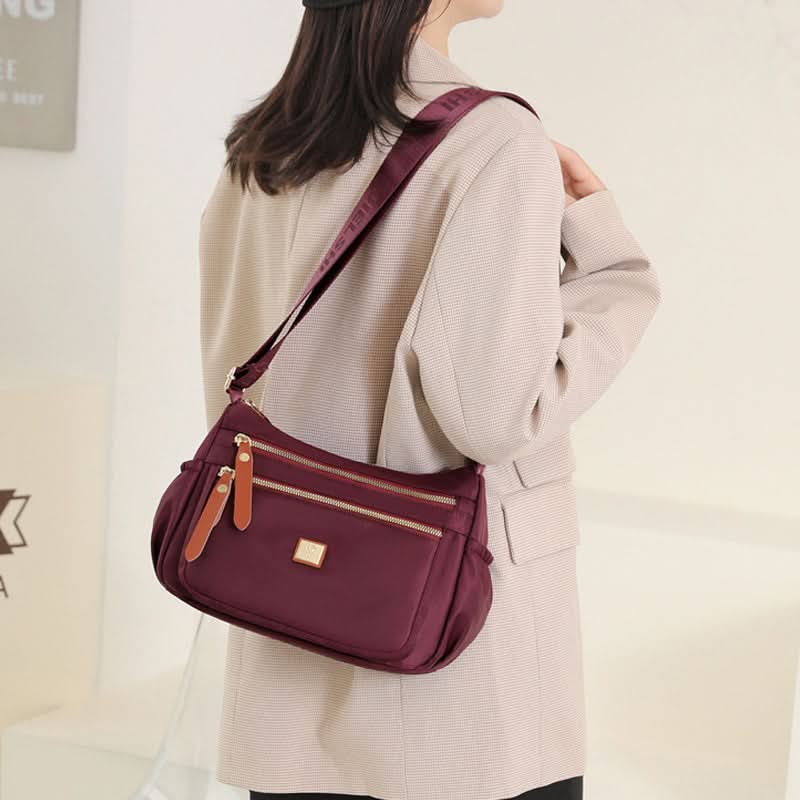 Lightweight Nylon Crossbody Shoulder Bag with Multi Pocket Storage