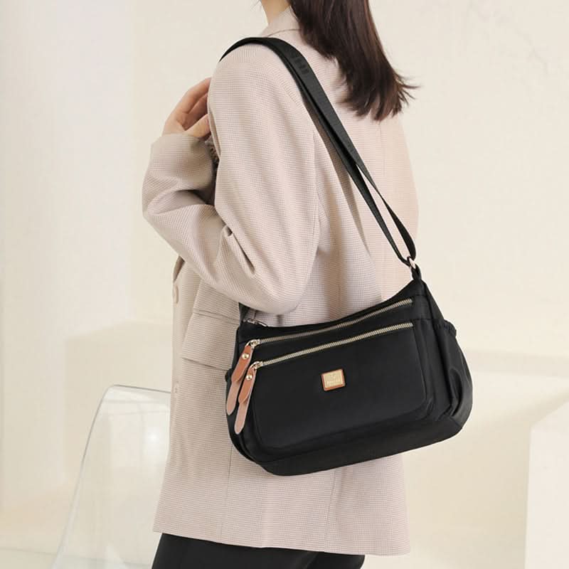 Lightweight Nylon Crossbody Shoulder Bag with Multi Pocket Storage