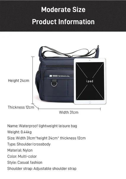 Lightweight Waterproof Nylon Shoulder Crossbody Bag