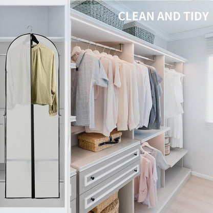 Long Garment Storage Bags with Clear Window and Full Length Zipper 2 Pack