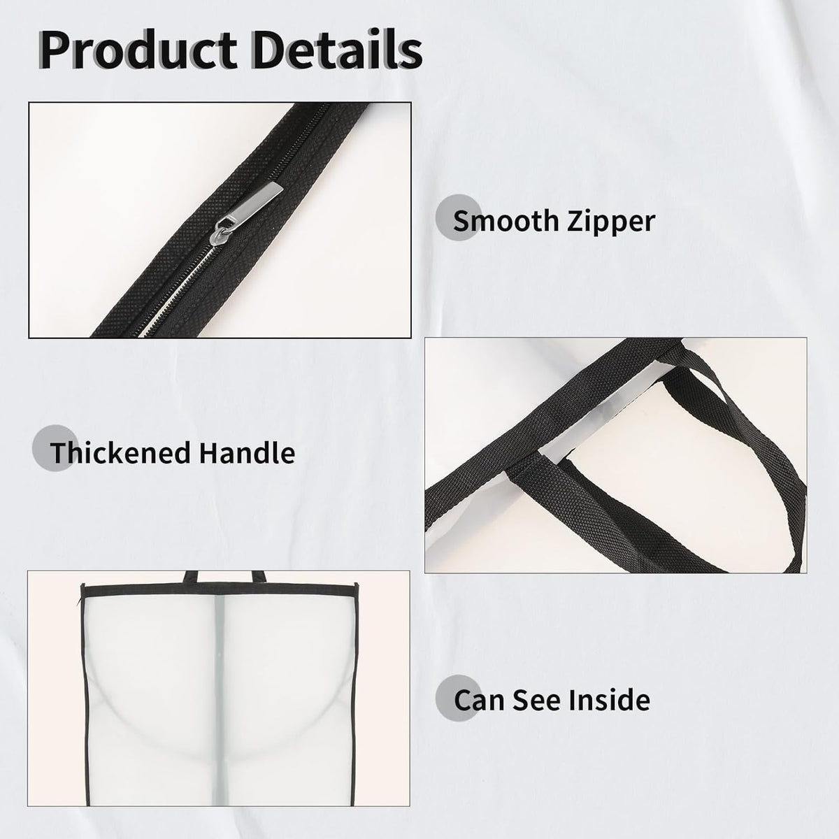Long Garment Storage Bags with Clear Window and Full Length Zipper 2 Pack