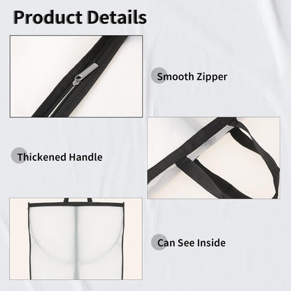 Long Garment Storage Bags with Clear Window and Full Length Zipper 2 Pack