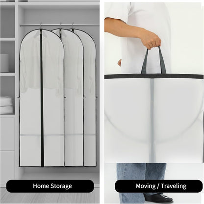 Long Garment Storage Bags with Clear Window and Full Length Zipper 2 Pack