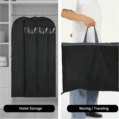 Long Garment Storage Bags with Clear Window and Full Length Zipper 2 Pack