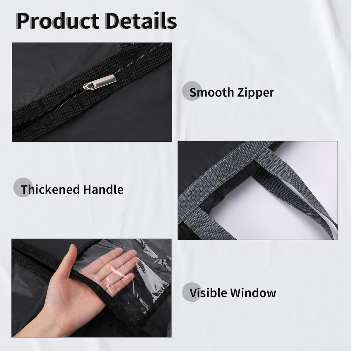 Long Garment Storage Bags with Clear Window and Full Length Zipper 2 Pack