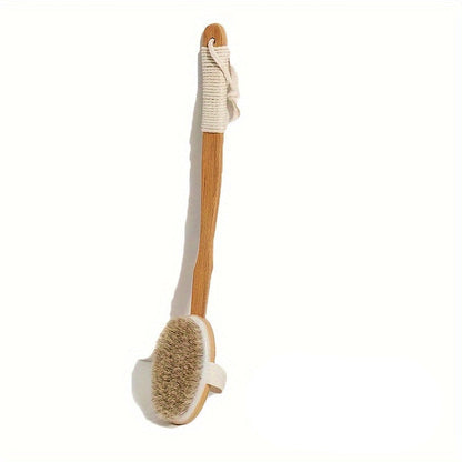 Long Handle Boar Bristle Bath Brush for Back Cleaning