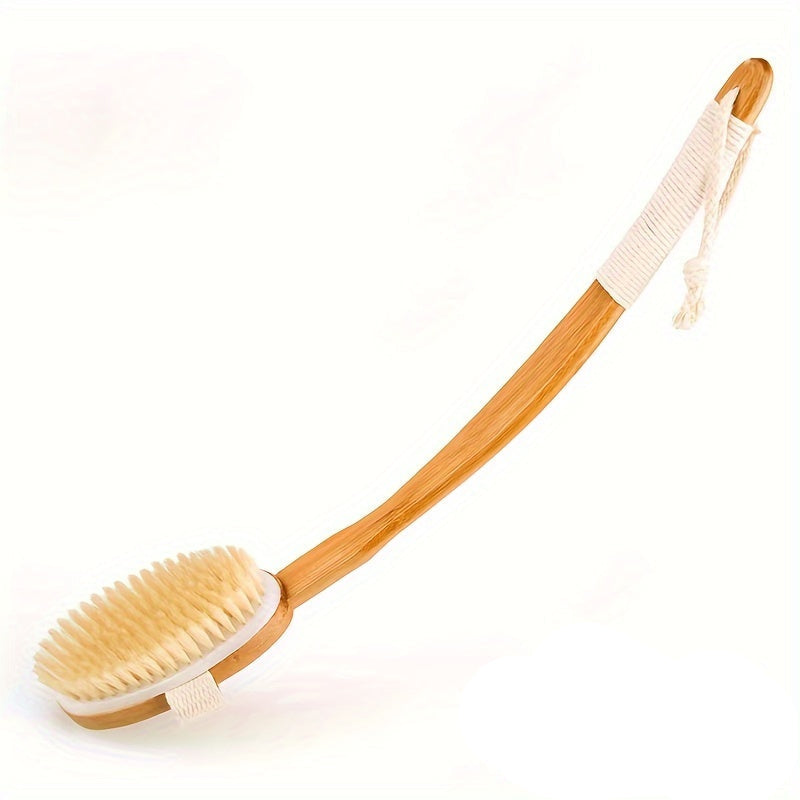 Long Handle Boar Bristle Bath Brush for Back Cleaning