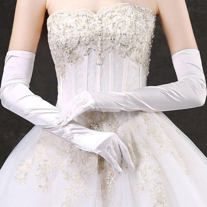 Long Satin Opera Gloves for Women