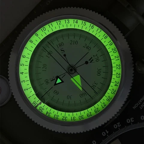 Luminous Outdoor Compass with Direction and Incline Meter