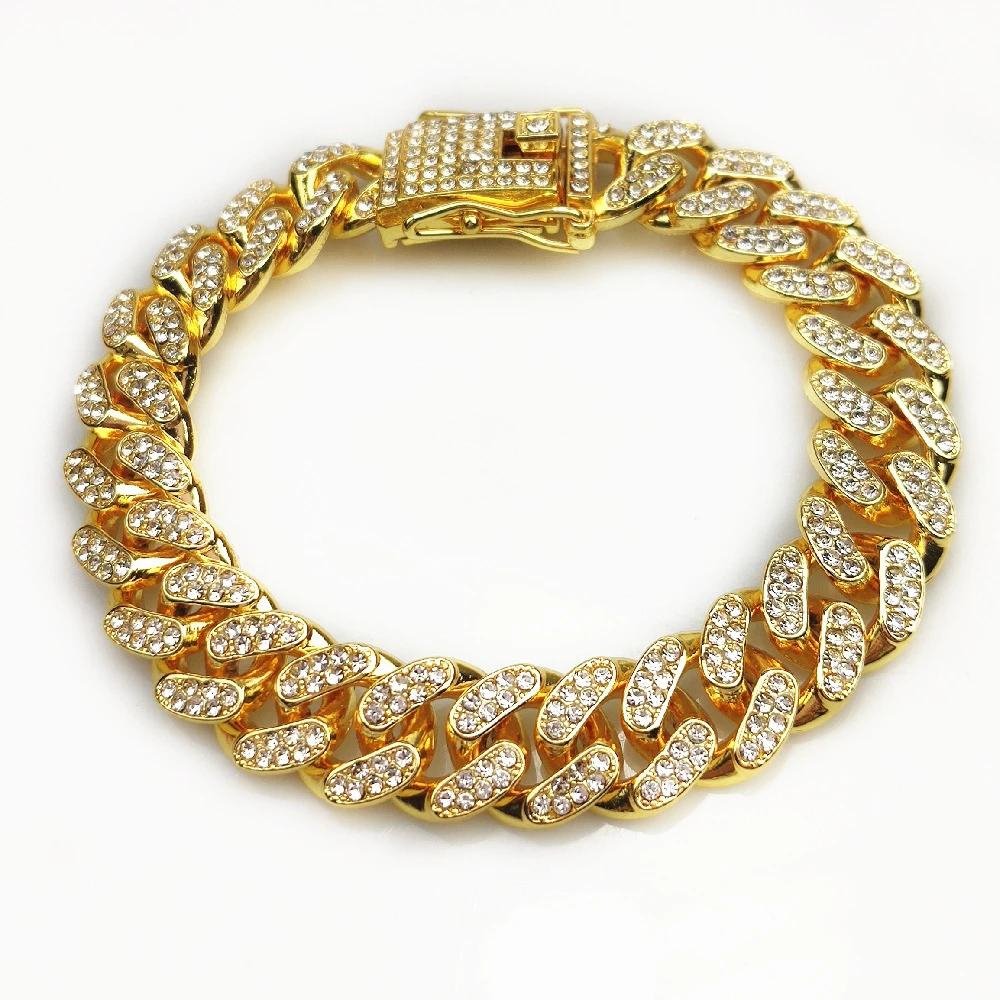 Luxury Cuban Link Dog Chain Collar with Zirconia Accents