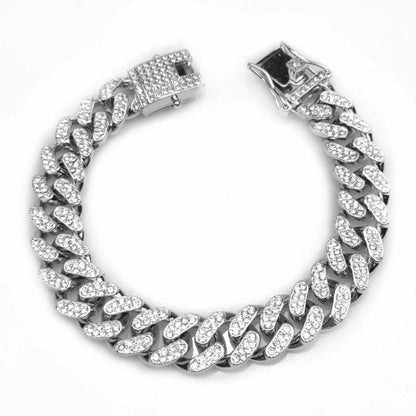 Luxury Cuban Link Dog Chain Collar with Zirconia Accents