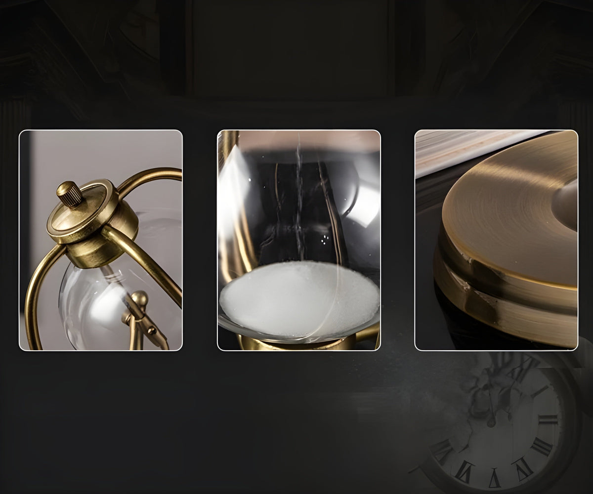 Luxury Gold Frame Hourglass Timer Elegant Decorative Sand Clock