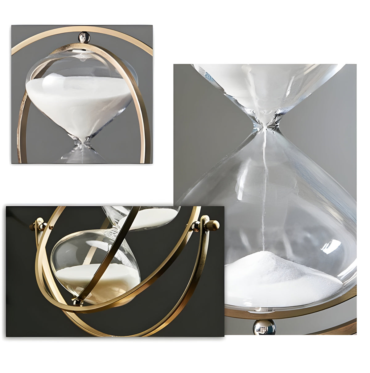 Luxury Gold Frame Hourglass Timer Elegant Decorative Sand Clock