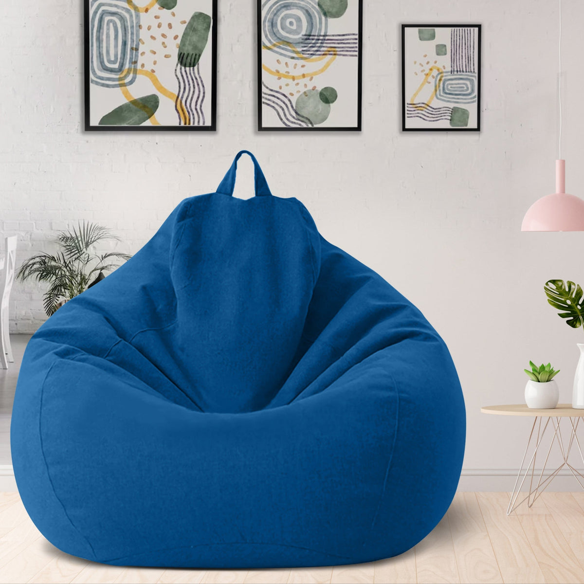 Luxury Linen Bean Bag Chair Cover Ergonomic Lounge Seating