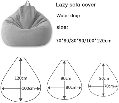 Luxury Linen Bean Bag Chair Cover Ergonomic Lounge Seating