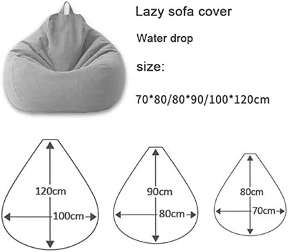 Luxury Linen Bean Bag Chair Cover Ergonomic Lounge Seating