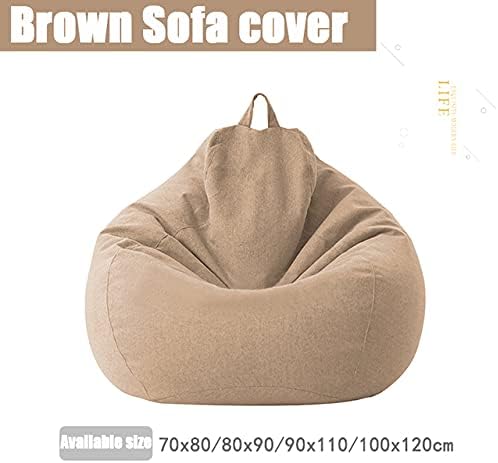 Luxury Linen Bean Bag Chair Cover Ergonomic Lounge Seating