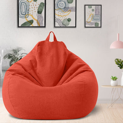 Luxury Linen Bean Bag Chair Cover Ergonomic Lounge Seating