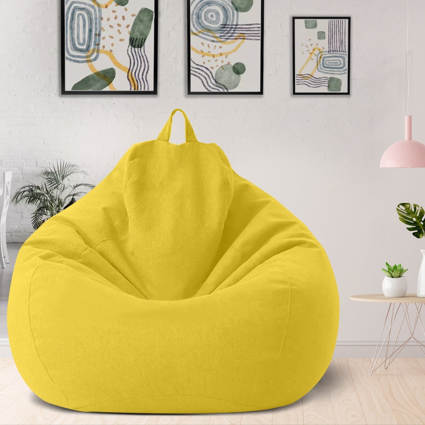 Luxury Linen Bean Bag Chair Cover Ergonomic Lounge Seating