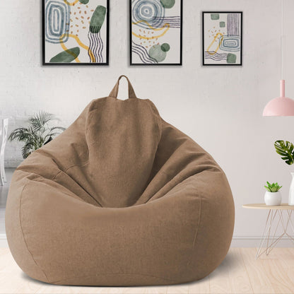 Luxury Linen Bean Bag Chair Cover Ergonomic Lounge Seating