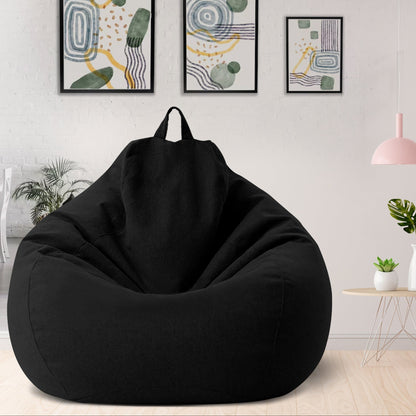 Luxury Linen Bean Bag Chair Cover Ergonomic Lounge Seating