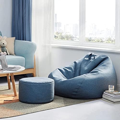 Luxury Linen Bean Bag Chair Cover Ergonomic Lounge Seating