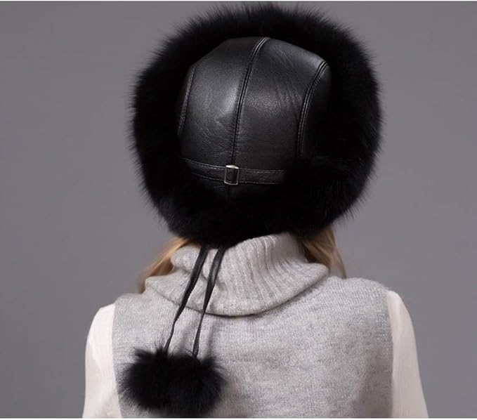 Luxury Real Fur Winter Hat with Ear Flaps for Women