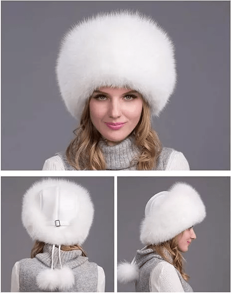 Luxury Real Fur Winter Hat with Ear Flaps for Women