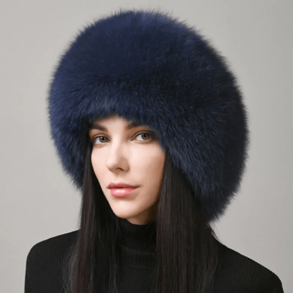 Luxury Real Fur Winter Hat with Ear Flaps for Women