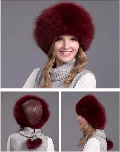 Luxury Real Fur Winter Hat with Ear Flaps for Women