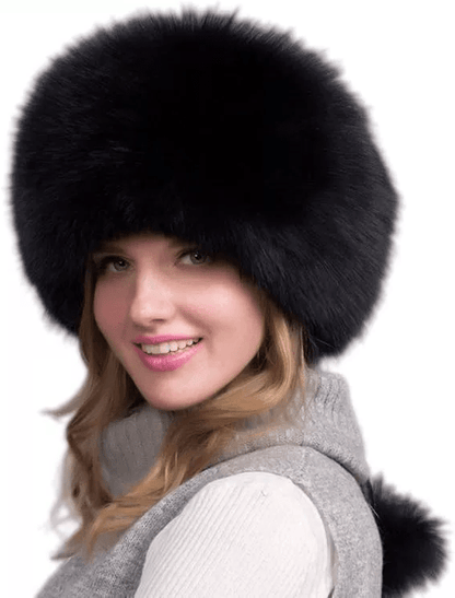 Luxury Real Fur Winter Hat with Ear Flaps for Women