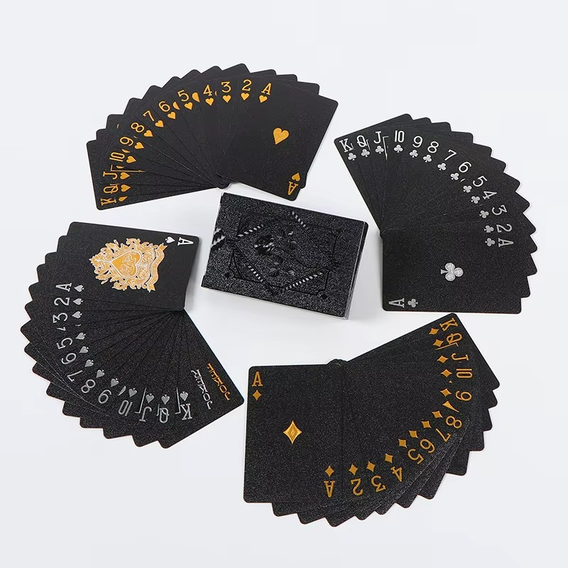 Luxury Waterproof Black Gold Playing Cards Deck