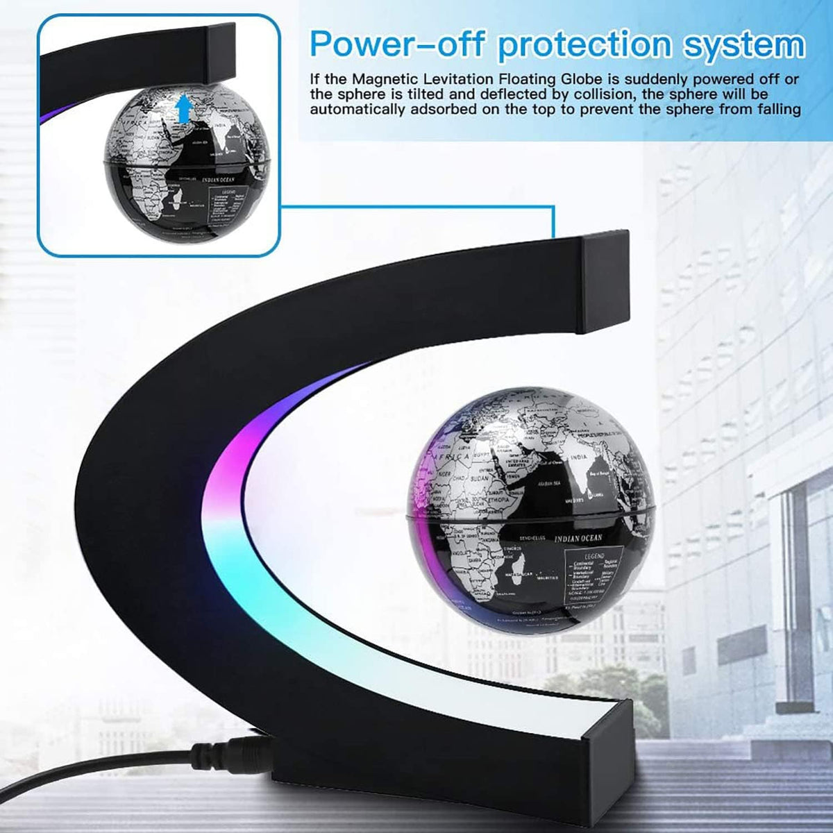Magnetic Floating LED World Globe Lamp