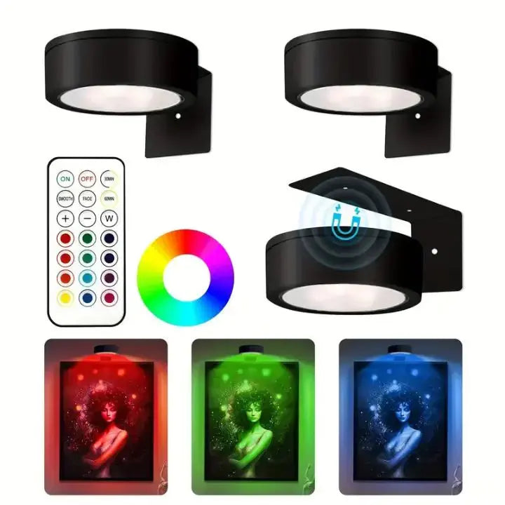 Magnetic LED Picture Frame Light with Adjustable Brightness