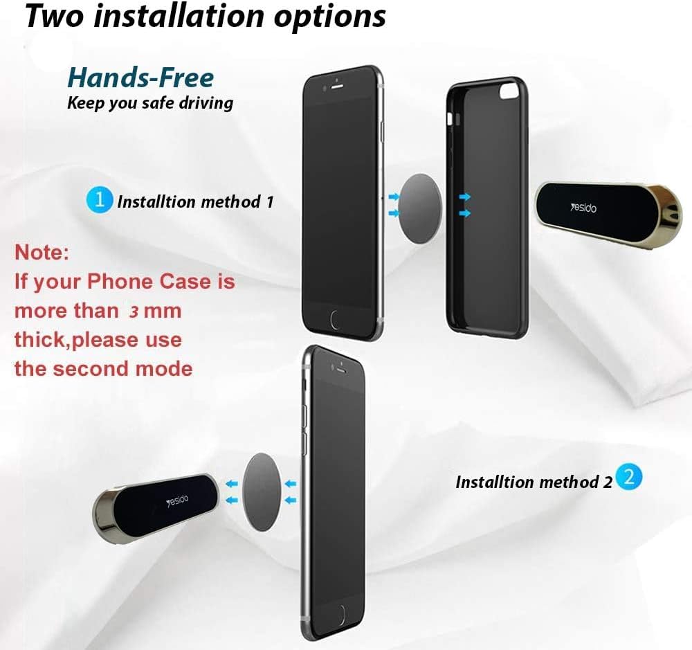 Magnetic Phone Holder with Reusable Nano Adhesive