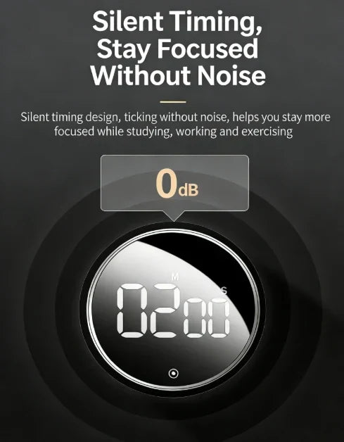Magnetic Rotary Digital Kitchen Timer with Large Display