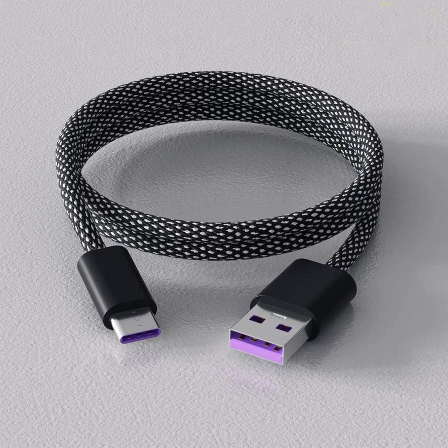 Magnetic Self Coiling Fast Charging Cable with Braided Design