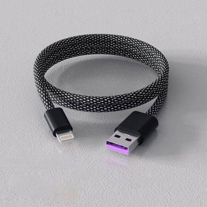 Magnetic Self Coiling Fast Charging Cable with Braided Design
