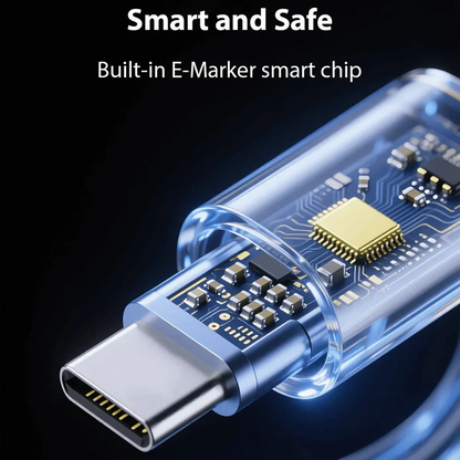 Magnetic Self Coiling Fast Charging Cable with Braided Design