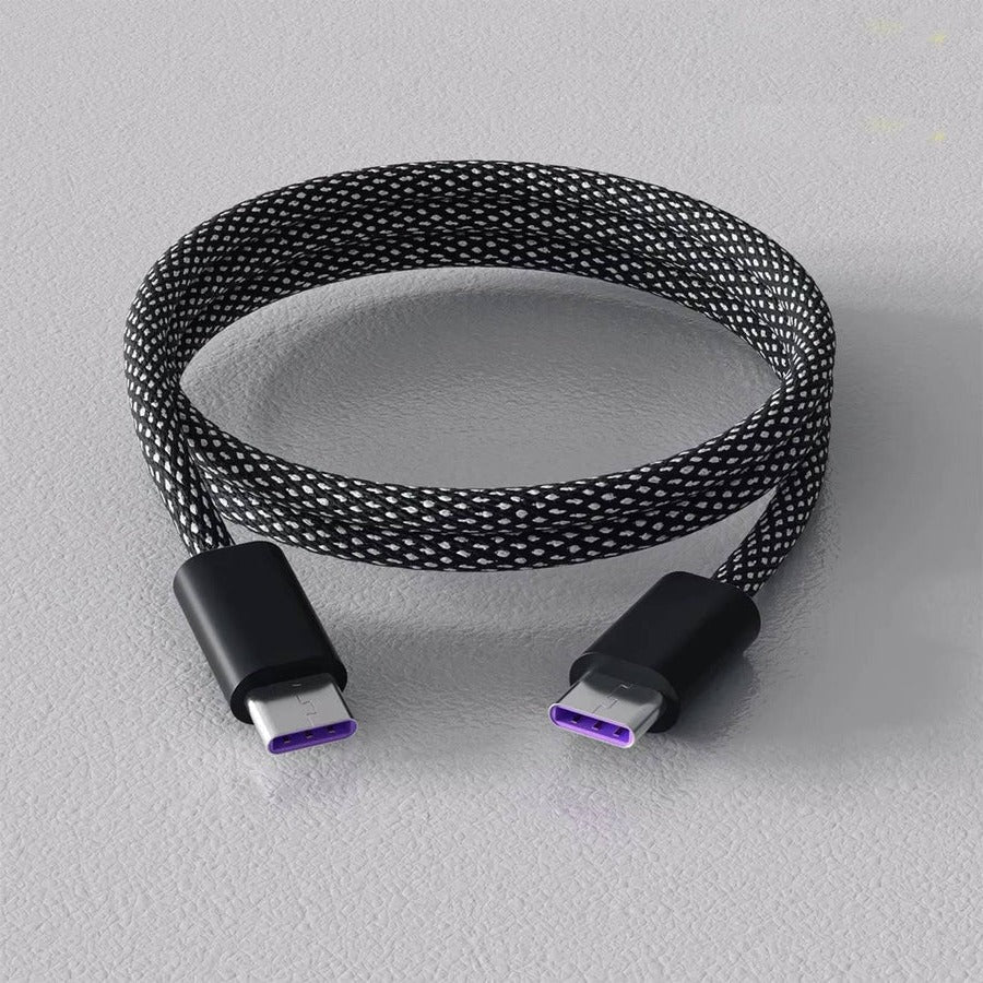 Magnetic Self Coiling Fast Charging Cable with Braided Design
