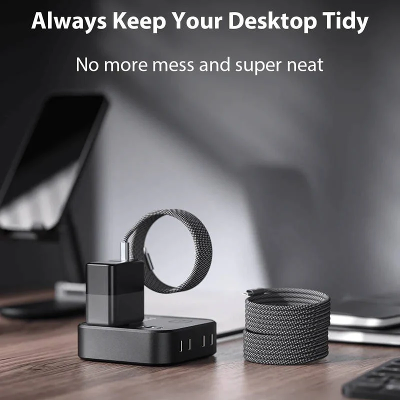 Magnetic Self Coiling Fast Charging Cable with Braided Design