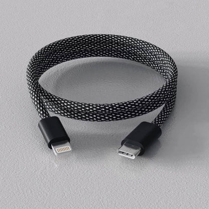 Magnetic Self Coiling Fast Charging Cable with Braided Design