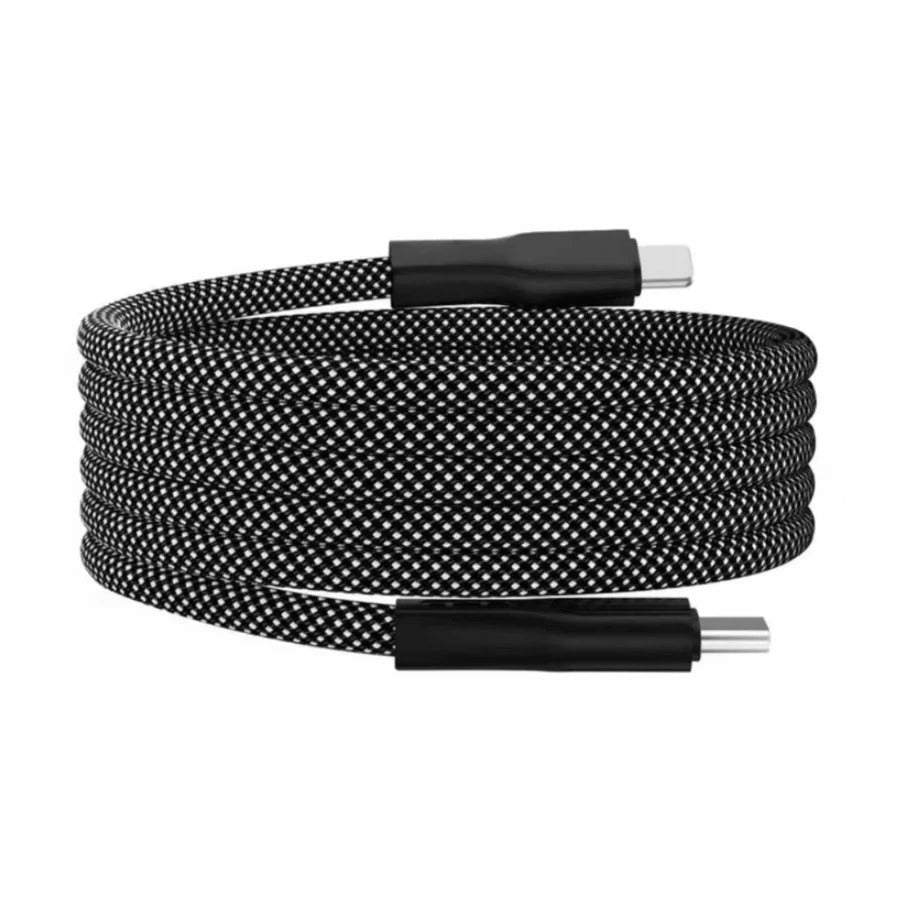Magnetic Self Coiling Fast Charging Cable with Braided Design