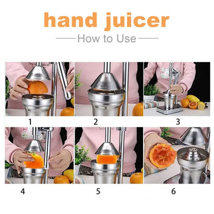 Manual Fruit Juicer Squeezer Stainless Steel