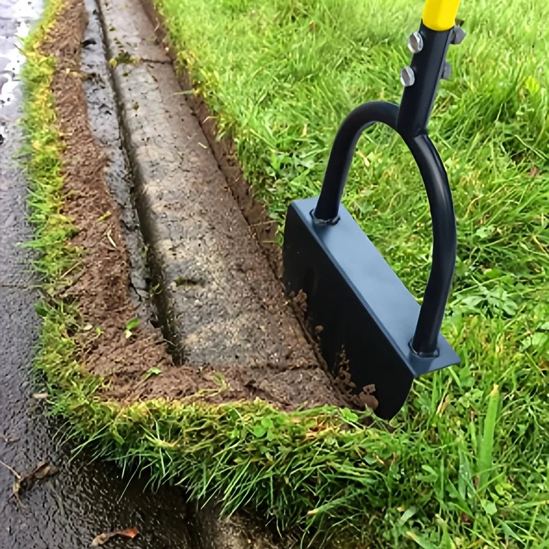 Manual Lawn Edger with Serrated Half Moon Blade for Garden Borders