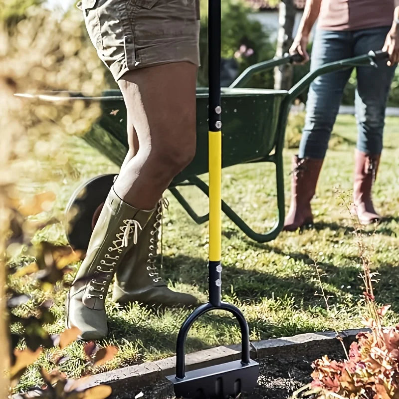 Manual Lawn Edger with Serrated Half Moon Blade for Garden Borders